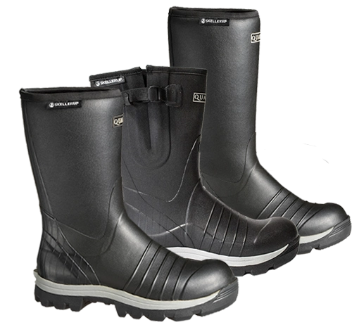 Image of different sizes of black insulated boots